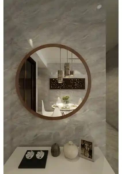 İkizler Çeyiz Wendy Dekoratif Konsol Aynası Ceviz - Modern ve Şık Tasarım