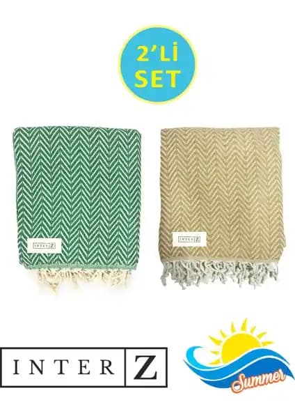 Inter Z 2'li Peştemal Plaj Havlusu Seti, Çok Yönlü ve Hafif Tasarımıyla Yaz Aksesuarı