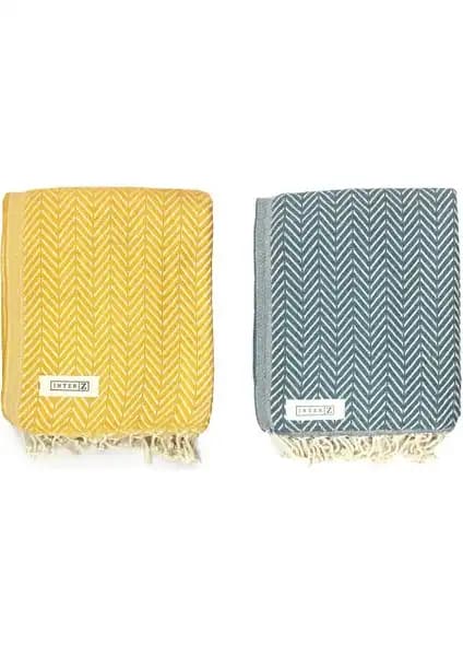 INTER Z 2'li Peştemal Plaj Havlusu Seti Geniş ve Çok Yönlü Kullanım İmkanıyla
