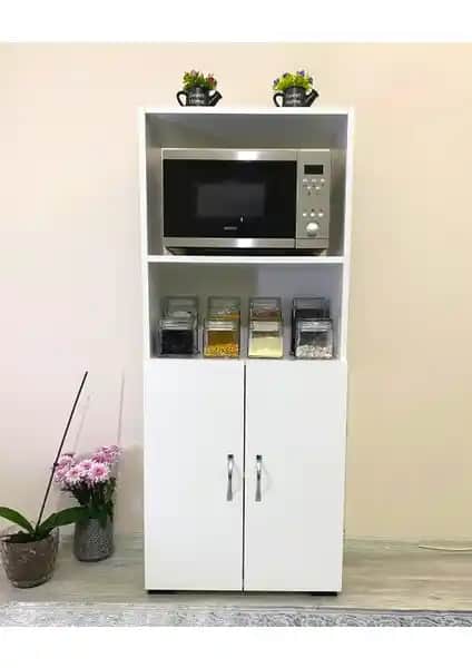 Irmak Mobilya 2 Kapaklı Bölmeli Mikrodalga Fırın Dolabı Modern ve Fonksiyonel Tasarım