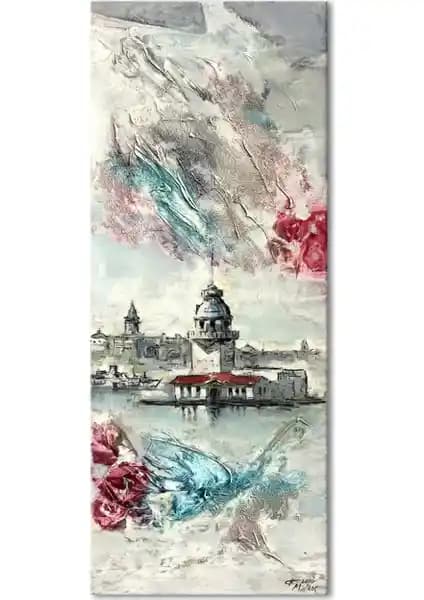 İstanbul Kız Kulesi Temalı Kanvas Tablo: Estetik ve Dayanıklı Dekorasyon Parçası