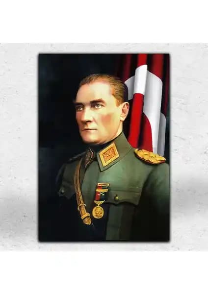 İyi Olsun Atatürk Portresi Askari Üniformalı Kanvas Tablo – Estetik ve Anlamlı Dekorasyon Seçeneği