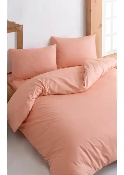 Jeolojik Dönem Samon Renkli Pamuklu Nevresim Takımı - Şık ve Dayanıklı Çift Kişilik Yatak Seti