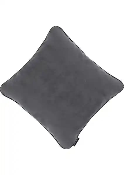 Ju Yaratıcı Tasarım Biyeli Kırlent Yastık Kılıfı Antrasit 44x44 Modern ve Şık Ev Dekorasyonu