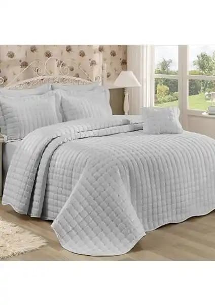 Ka<dı>nca Dükkan Çift Kişilik Zen Yatak Örtüsü Antrasit Gri Modern ve Şık Tasarım