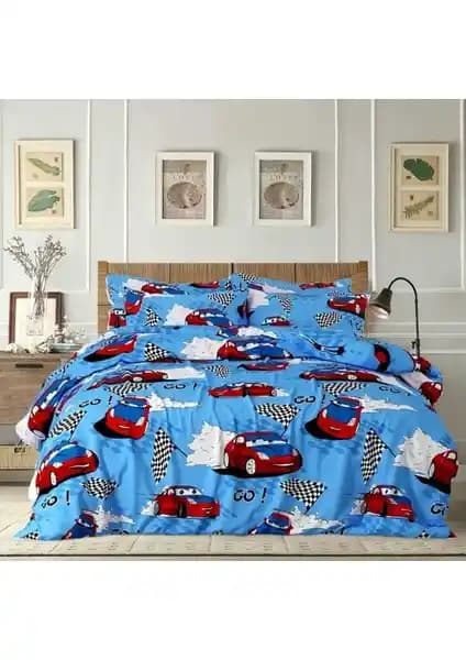 Kaan Tek Kişilik Arabalı Nevresim Seti: Çocuk Odaları İçin Renkli ve Dayanıklı Tasarım