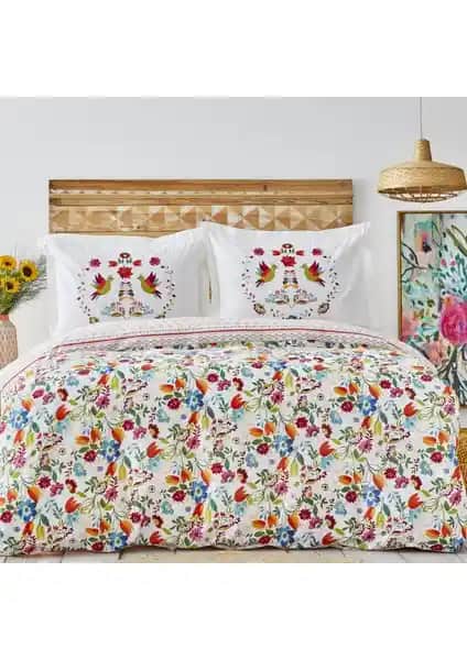 Karaca Home Parlin Fuşya %100 Pamuk Çift Kişilik Nevresim Takımı Detayları