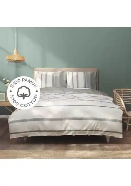 Karaca Home Vetro Haki Çift Kişilik Nevresim Takımı Modern ve Şık Tasarım