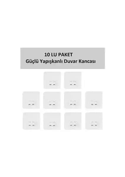 Karteya 10 Lü Güçlü Kendinden Yapışkanlı Kancalar ile Pratik ve Dayanıklı Banyo Düzeni Çözümü