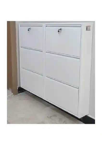 Kaser 3+3 Kilitli Metal Ayakkabılık Modern ve Dayanıklı Depolama Çözümü