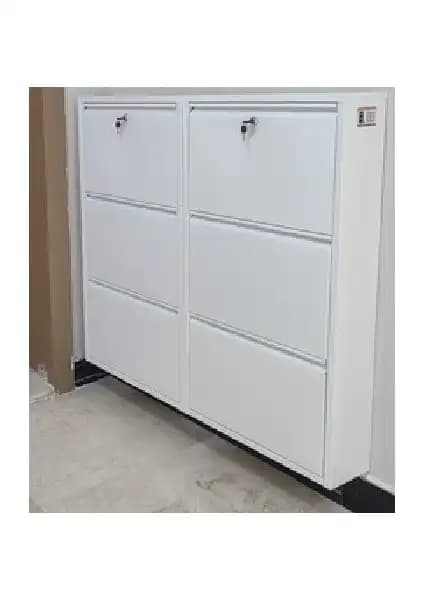 Kaser 3+3 Kilitli Metal Ayakkabılık Modern ve Dayanıklı Depolama Çözümü