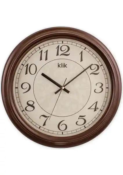 Klik Alfa Kahverengi Klasik Duvar Saati: Estetik ve Dayanıklı Tasarımın Zarif Seçeneği