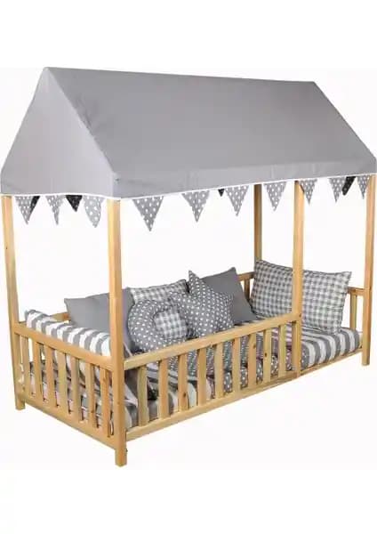 Köşk Mobilya Çatılı Montessori Yatak 90x190: Güvenli ve Estetik Çocuk Uyku Çözümü