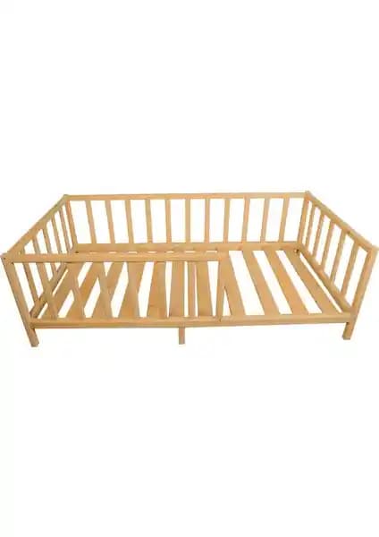Köşk Mobilya Montessori Çocuk Yatak 60x120 Çatısız Güvenli ve Estetik Tasarım