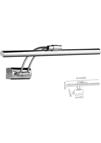 Krds Ayıntlatma Ayna Üstü LED Flüt Aplik Krom Günışığı Modern Tasarım