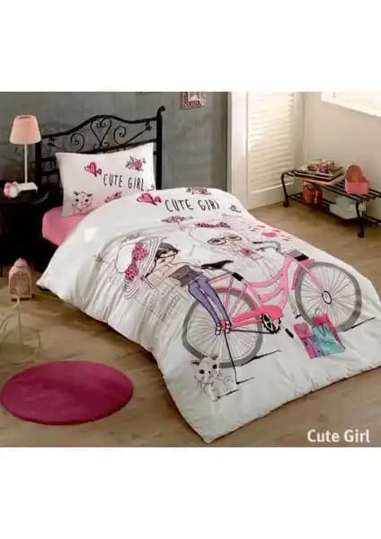 Kristal Cute Girl Tek Kişilik Nevresim Takımı Yüksek Kalite ve Canlı Tasarımıyla