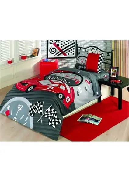 Kristal Yarışçı Ranforce Tek Kişilik Nevresim Takımı: Modern ve Konforlu Yatak Odası Dekoru