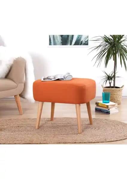 Lorence Home Parrot Puf Turuncu: Modern ve Dayanıklı Oturma Çözümü