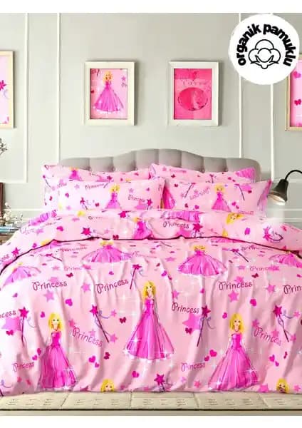 Lotusline Prenses Desen Ranforce Tek Kişilik Nevresim Takımı Modern ve Şık Tasarım