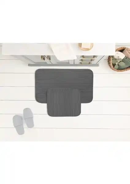 Madame Coco 2'li Antrasit Banyo Paspası Modern ve Güvenli Tasarım