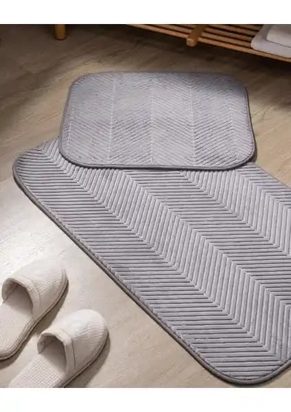 Madame Coco Emele 2'li Açık Mavi Banyo Paspası Şıklık ve Konfor Sunar