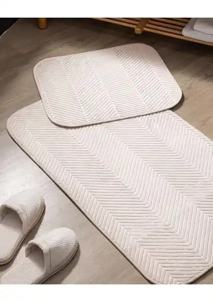 Madame Coco Emele 2'li Banyo Paspası Bej Renkli Şıklık ve Güvenlik Sunar