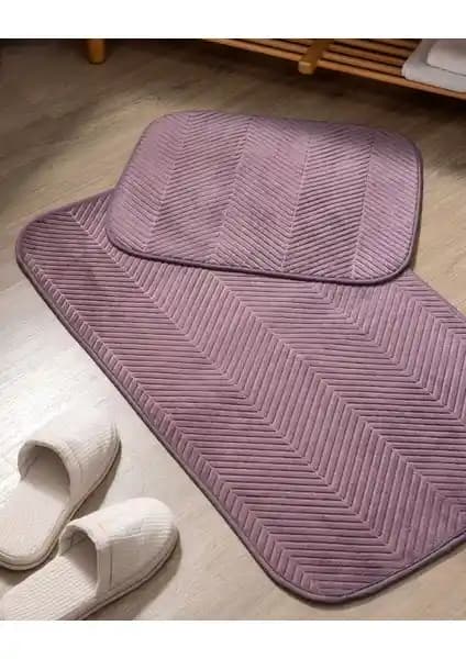 Madame Coco Emele 2'li Banyo Paspası Koyu Mürdüm Şık ve Dayanıklı Tasarım