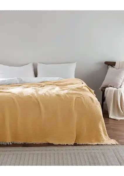 Madame Coco Florinda Tek Kişilik Yatak Örtüsü Sarı Modern ve Dayanıklı Tasarım