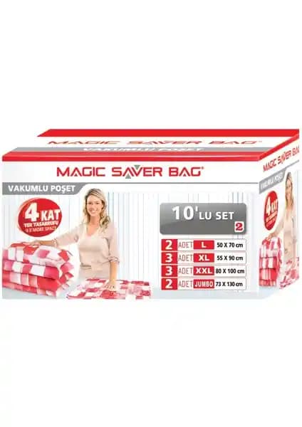 Magic Saver Bag 10 Lu Set - Dayanıklı ve Pratik Saklama Çantaları ile Alan Tasarrufu