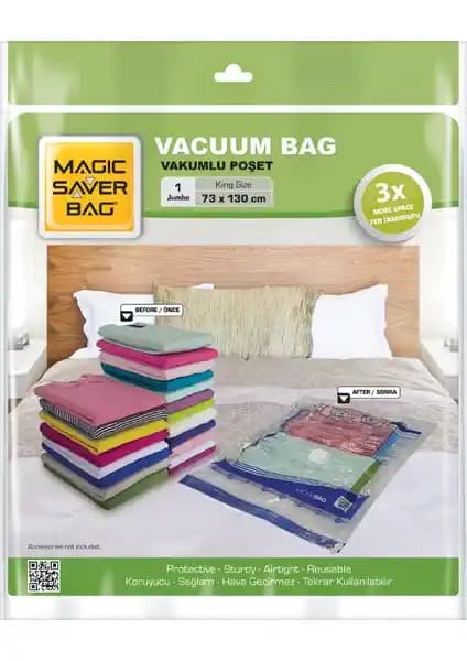 Magic Saver Bag Vakumlu Hurç Poşet Jumbo 73X130 ile Geniş Alanlarda Etkili Saklama Çözümü