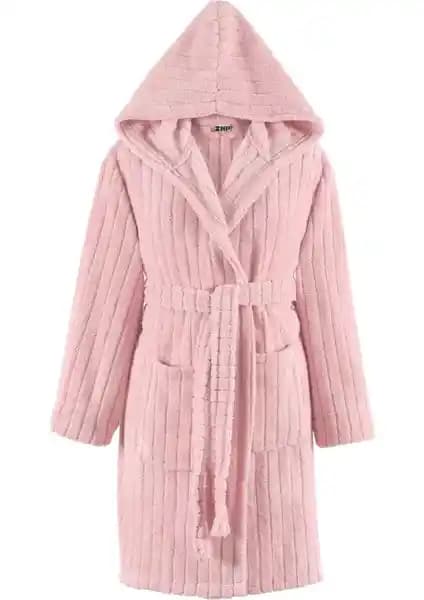 MaisonArt Comfy Kapşonlu Wellsoft Peluş Sabahlık Rahat ve Şık Kış Giyim Seçeneği