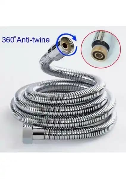 Mak Su 360 Derece Dönebilen Spiral Paslanmaz Duş Hortumu Günlük Kullanım İçin Uygun