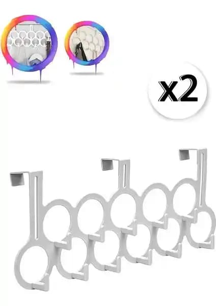 Masho Trend Beyaz Kapı Arkası Askılık 2 Adet Modern ve Çok Yönlü Depolama Çözümü