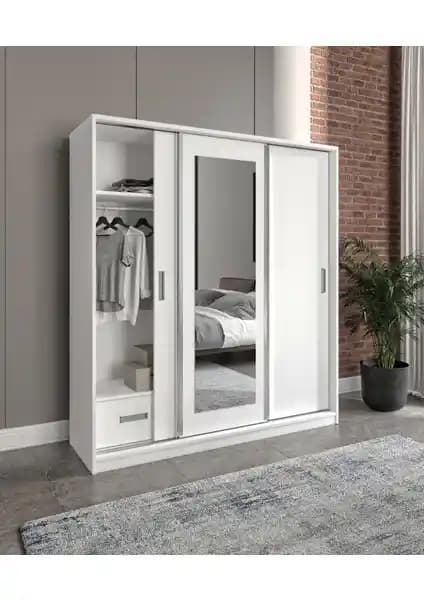 Merlin Mobilya Luna 3 Kapaklı 2 Çekmeceli Aynalı Sürgülü Dolap Özellikleri ve Kullanım Avantajları