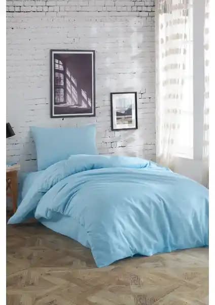 Mertim Tek Kişilik Mavi Nevresim Takımı: Modern ve Şık Yatak Odası Dekoru İçin