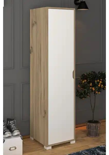 Midoser Mat Beyaz Açık Ceviz 5 Raflı Tek Kapılı Elbise Dolabı Detaylı İnceleme