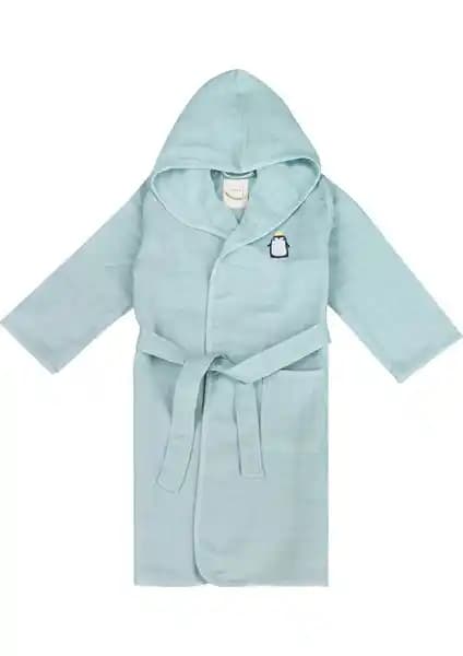 Miespiga Penguen Çocuk Müslin Bornoz: Yumuşak ve Sevimli Banyo Sonrası Giyim Alternatifi