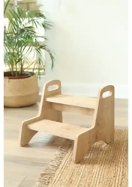 Mimar Basamak Montessori Yükseltici Tabure Ahşap Güvenli ve Dayanıklı Tasarım