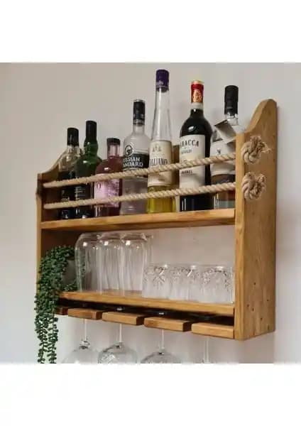 Mira Dekor Ahşap Rustik Şaraplık ve Dekor Standı: Doğal ve Şık Tasarım Özellikleri