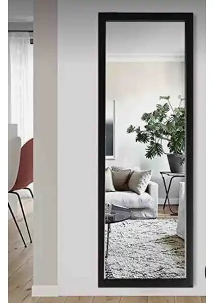 Mirrorss Siyah Duvar Hol Ayna 121x37 Modern ve Şık Dekorasyon Parçası