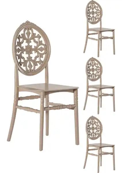 Mobetto Venüs Cappucino Sandalye Seti Dış Mekan ve İç Mekan İçin Dayanıklı ve Estetik Tasarım