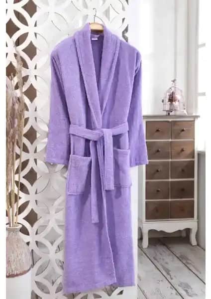 MODELHOME Pamuklu Bukle Şalyaka Lila Bornoz: Şıklık ve Konfor Sunan Ev Giyim Ürünü