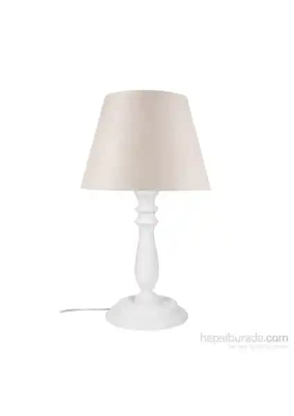 Modelight Piyon Abajur Beyaz Ayak ve Bej Şapka ile Şık ve Fonksiyonel İç Mekan Aydınlatması