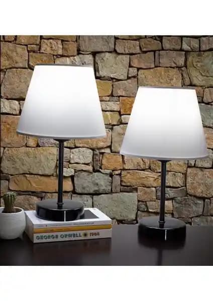 Modern Beyaz Abajur Yatak Odası İçin Şık ve Fonksiyonel Aydınlatma Seçeneği