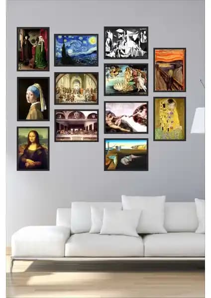 Modern Ev Dekorasyonu İçin 12 Parça MDF Çerçevesiz Tablo Seti Sanat Eseri