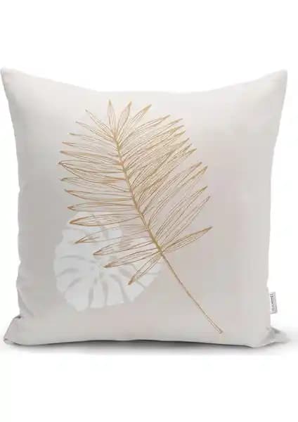 Modern Ev Dekorasyonunda Pastel Renklerde Yaprak Desenli Dijital Baskılı Yastık Kılıfı