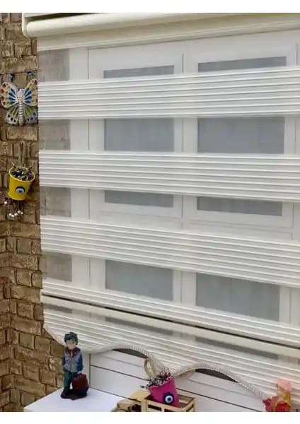 Modern Geniş Plise Etek Zebra Stor Güneşlik Perde Ev ve Ofis Dekorasyonu İçin