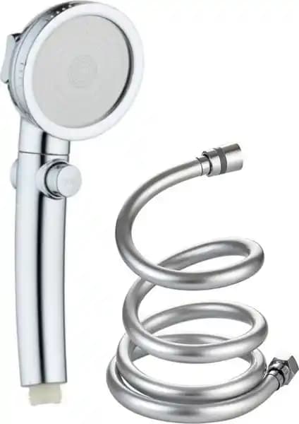 Modern ve Dayanıklı 3 Fonksiyonlu Krom Duş Başlığı ve PVC Banyo Hortumu Ürünü