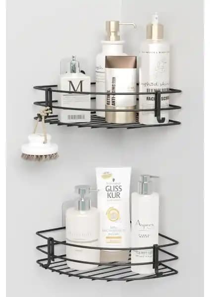 Modern ve Dayanıklı Yapışkanlı Banyo Köşeliği Seti 2'li Pratik Kullanım İçin Uygun