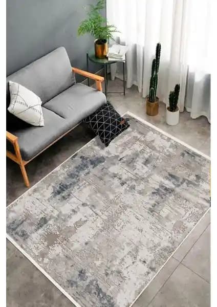 Modern ve Güvenli Saraz Dijital Baskı Halı Mavi Renkli Yıkanabilir ve Kaymaz Tabana Sahip